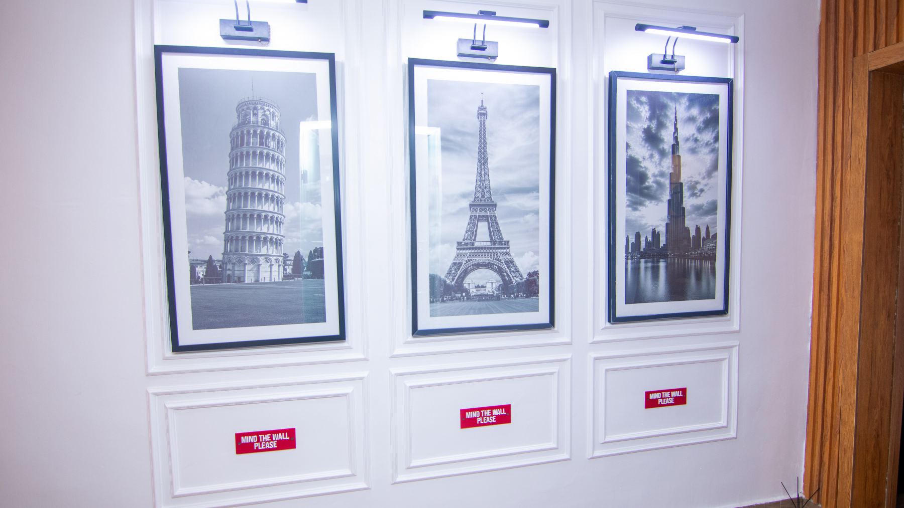 Framed wall detail at Emperor Suites