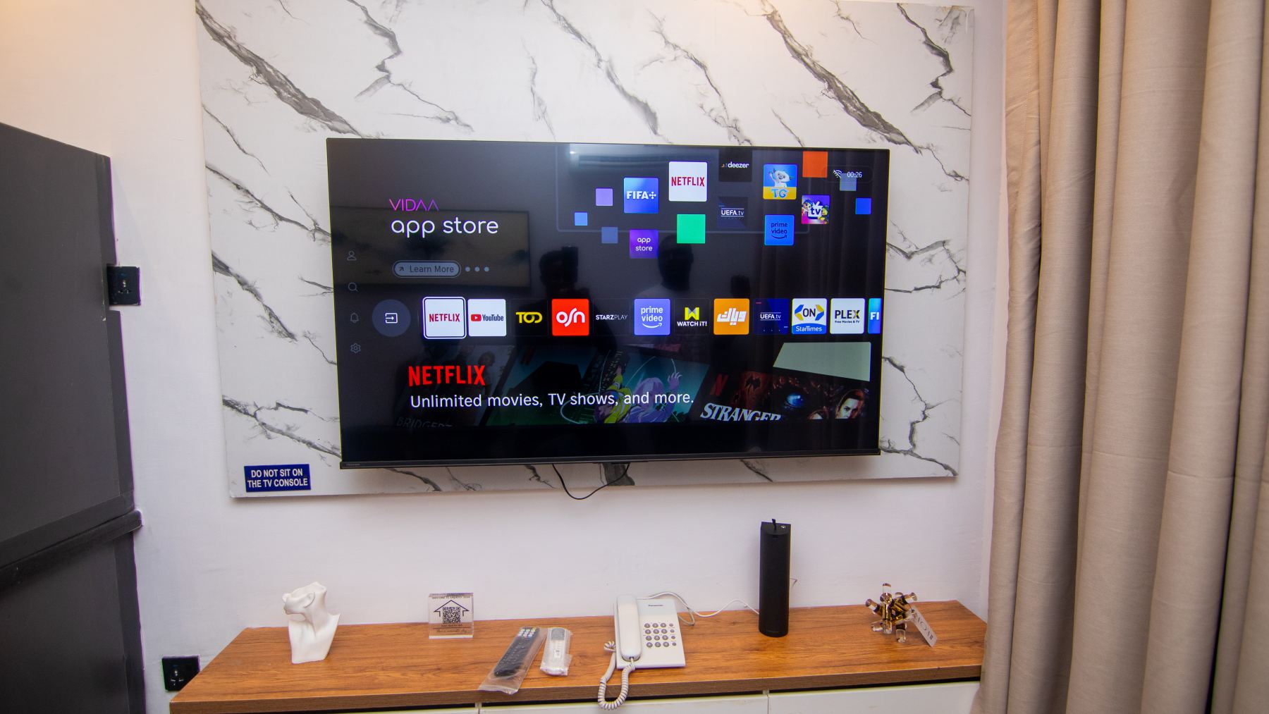 Room 104 TV wall